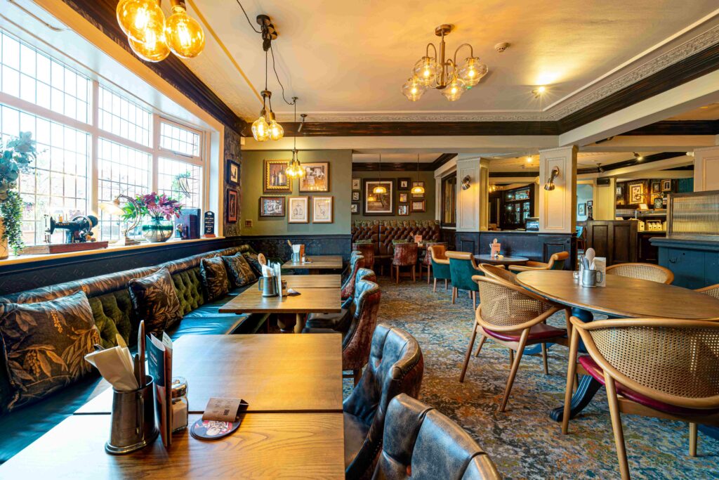 The Parlour dining room at The Fletchers Arms, Denton