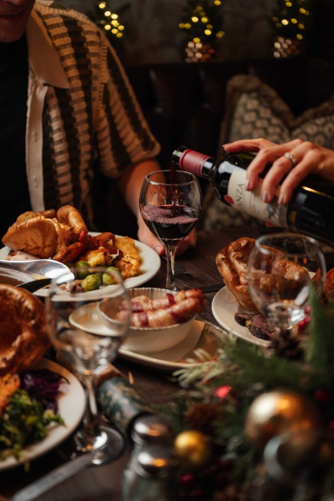 Festive food served in the Potting Shed at The Station House, Cheadle Hulme